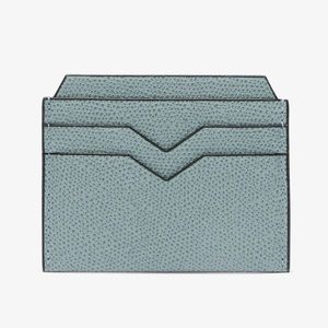 VALEXTRA Leather Card Case Blue